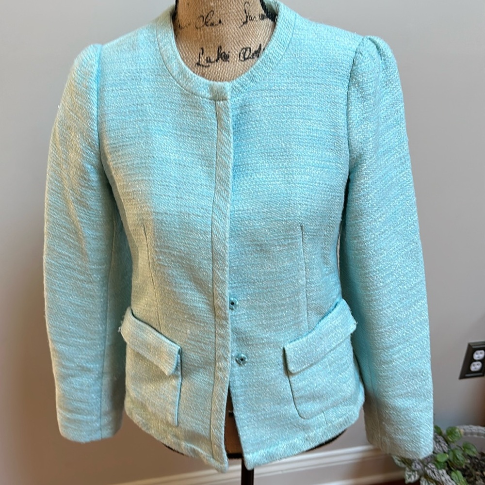 Talbot baby blue metallic shimmer blazer